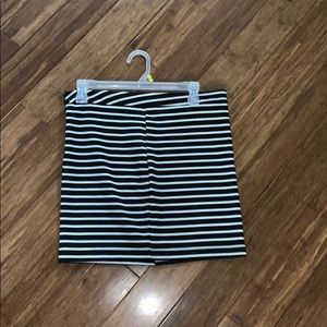 Black and white striped skirt